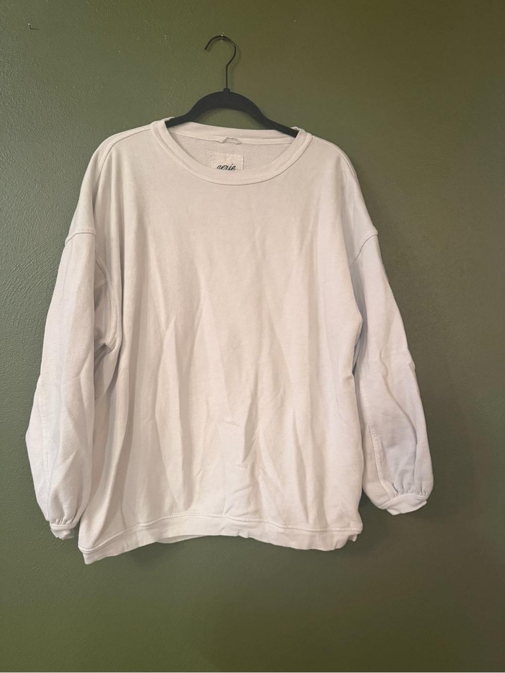 aerie White Crewneck Sweatshirt